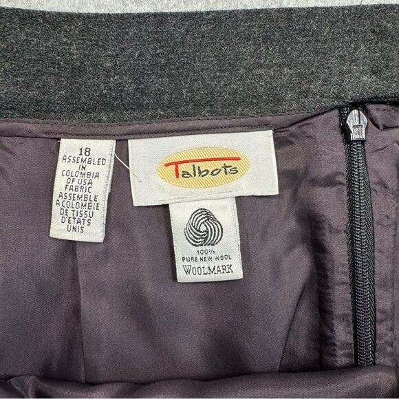 Vintage Talbots Pencil Skirt Womens 18 100% Pure New Worsted Wool Acetate Lining - Picture 2 of 7